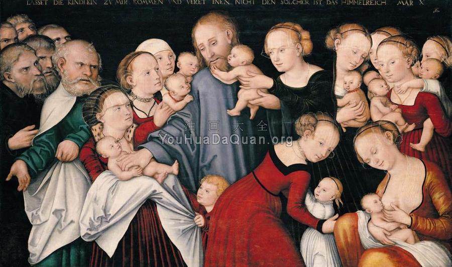 christ blessing the children lucas the younger cranach - 亚当·埃尔斯海默